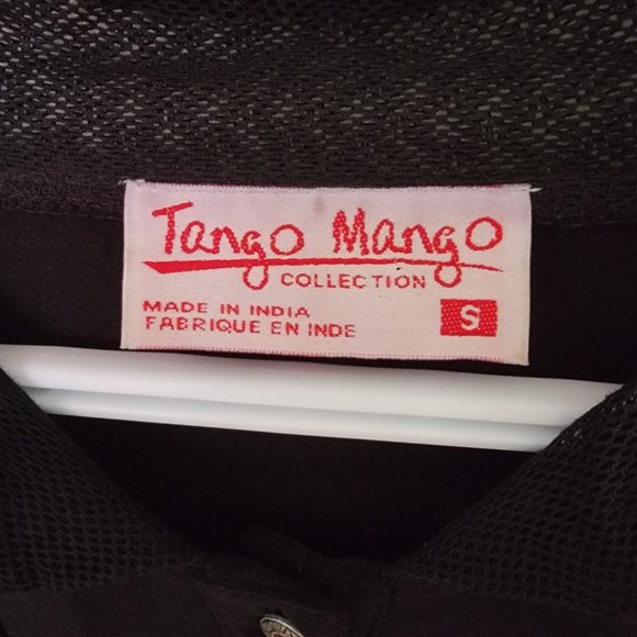 Tango Mango Women’s Dress Bohemian Partially Sheer/Mesh Black Small (EUC) - Picture 2 of 7